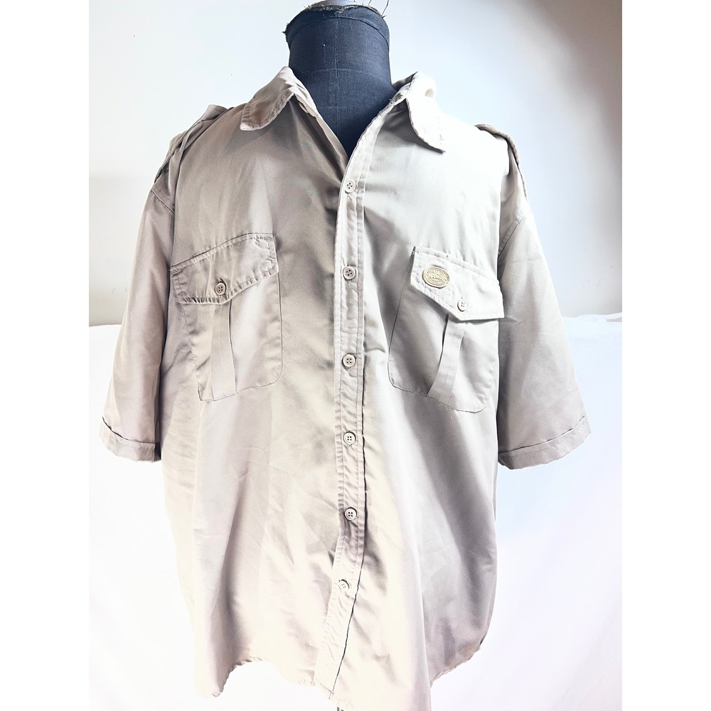 Thomas Cook Venturelite Mens Khaki Safari Shirt Short Sleeve Utility Tan Pockets